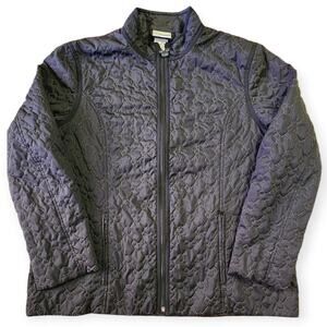 Disneyland Resort Mickey Mouse Quilted Full Zip Black Jacket Women Extra Large